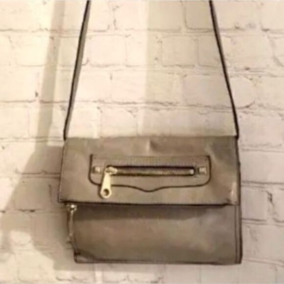 Rebecca Minkoff  "Regan" Taupe "Putty" Leather Clutch To Crossbody Bag MSRP $175 - Picture 1 of 14